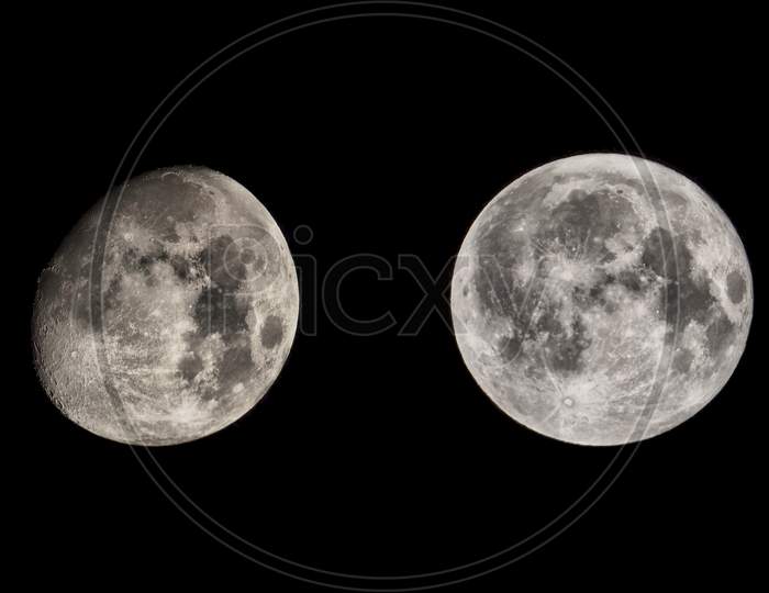 Moon Phases Seen With Telescope