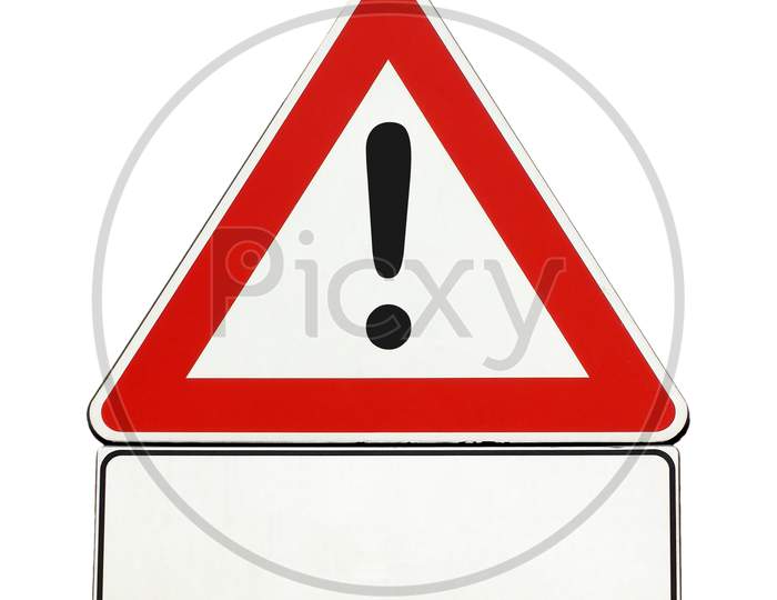 Blank Generic Caution Sign Isolated Over White