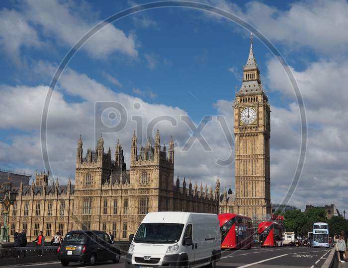 London, Uk - Circa June 2017: Houses Of Parliament Aka Westminster Palace Seen From Westminster Bridge