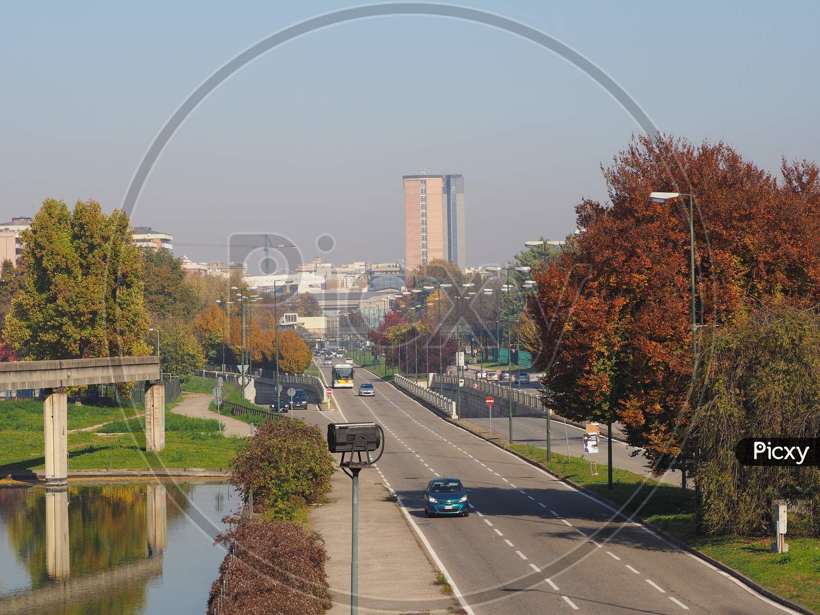 Turin, Italy - November 07, 2015: Corso Unita D Italia Boulevard