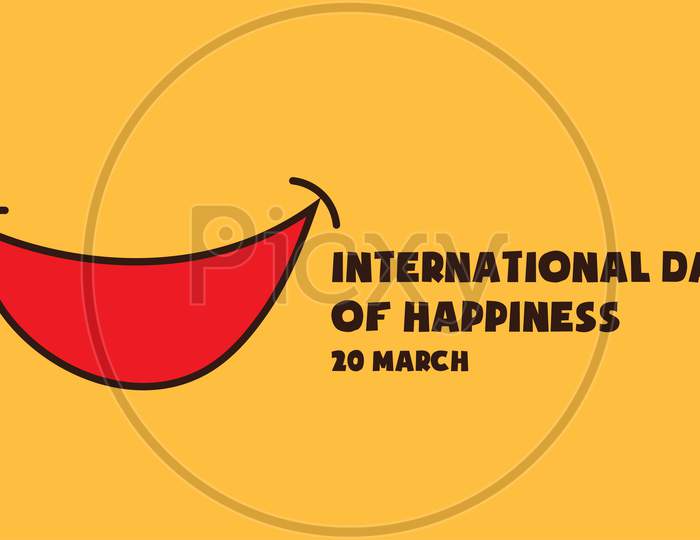 International Day Of Happiness Poster, Smile Banner, Illustration Vector