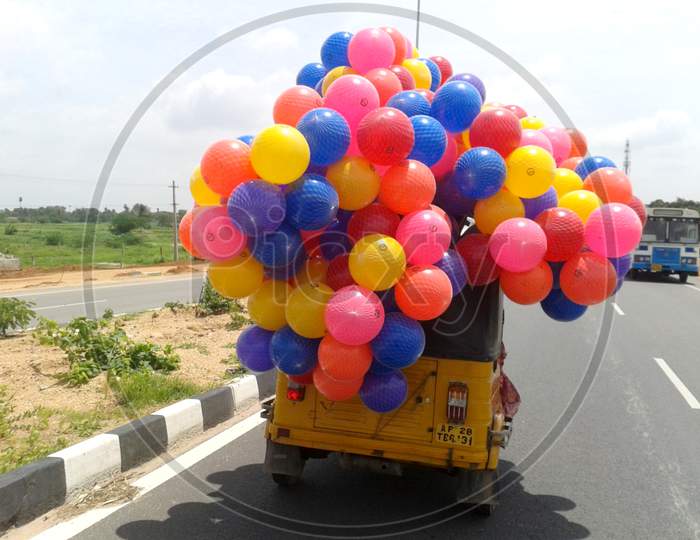 Tuktuk on the way to Bhuvanagiri Fort