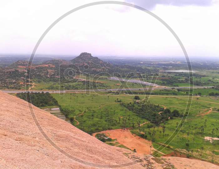 View from top of Bhuvanagiri Fort