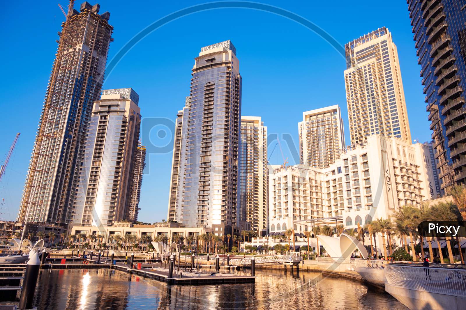 1St December 2020.Dubai Creek Harbor Skyline With Embankment Promenade ,Hotels, Shops And Residences Captured In The Evening Time At The Dubai Creek Harbor, Ras Al Khor, Dubai , Uae.