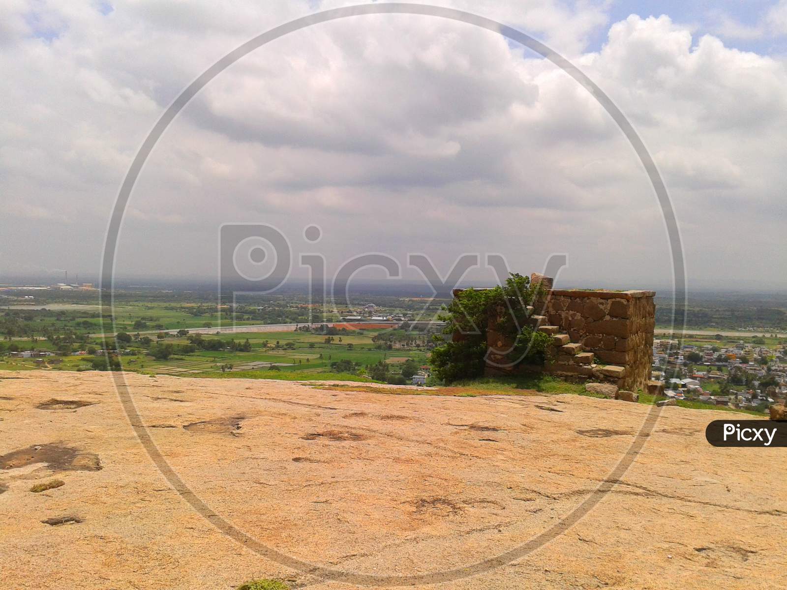 Bhuvanagiri Fort ruins on top