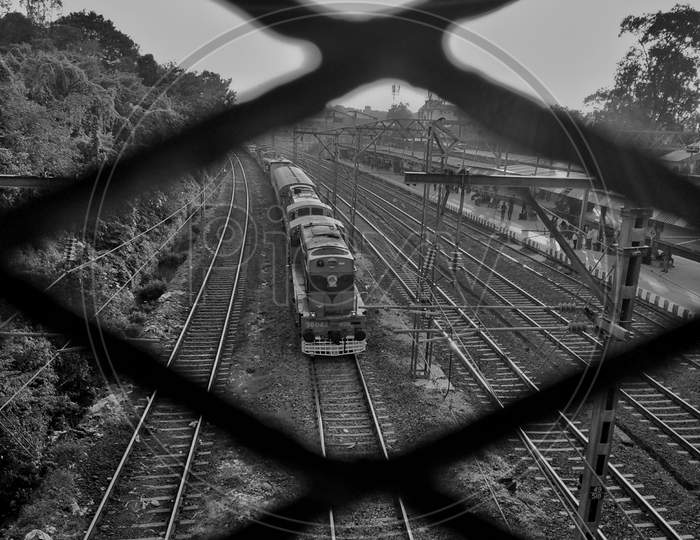 Black and white train