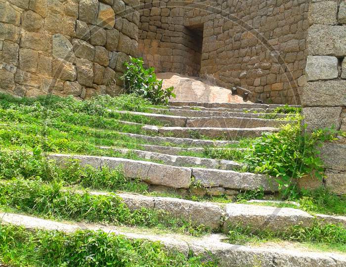 Bhuvanagiri Fort ruins path 4