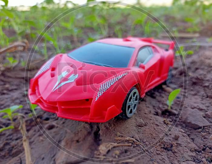 Red Car Toy  front Look , India, Gujarat