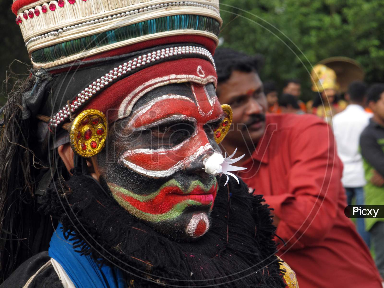 Kathakali dancer close-up