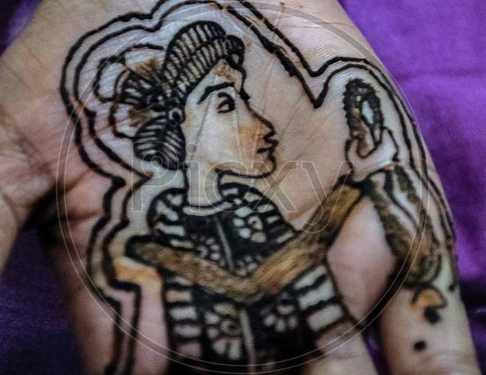Stock Photo Of Indian Bride Hand Beautifully Decorated By Henna Tattoo Or Henna Design Or Mehndi Design For Wedding At Kolhapur Maharashtra India.