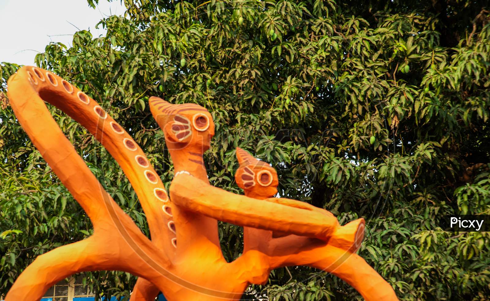 Masks Made By Students Of T Art Institute Of Dhaka University For T Bengali New Year Celebration, In Dhaka And April 14 1St Boishakh Bengali New Year.