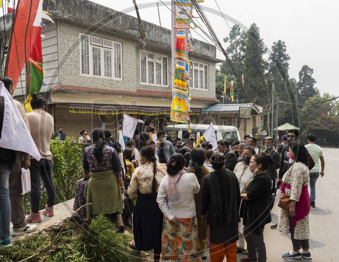 28Th March, 2021 Gangtok, Sikkim, India: Some Local People Showing Protest Against The Ruling Party In Front Of Chief Minister House At Gangtok, Sikkim