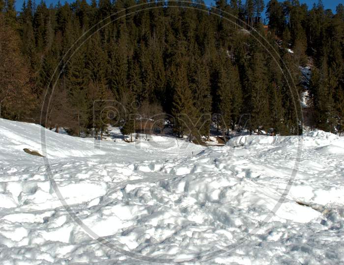 Winter Scenery At The Lake Cauma Near Flims In Switzerland 20.2.2021