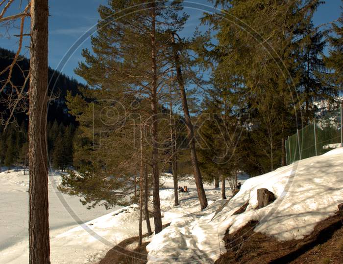 Winter Scenery At The Lake Cauma Near Flims In Switzerland 20.2.2021
