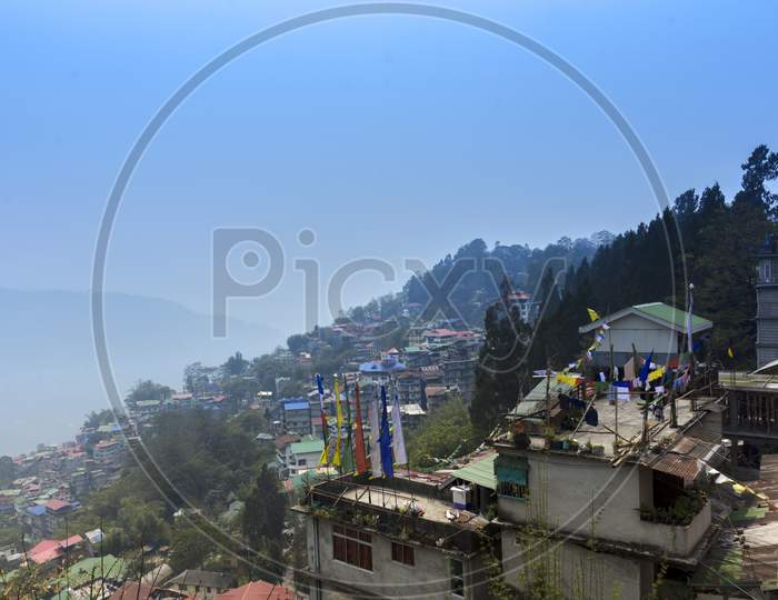 Landscape Of Beautiful Gangtok The Capital City Of Sikkim.