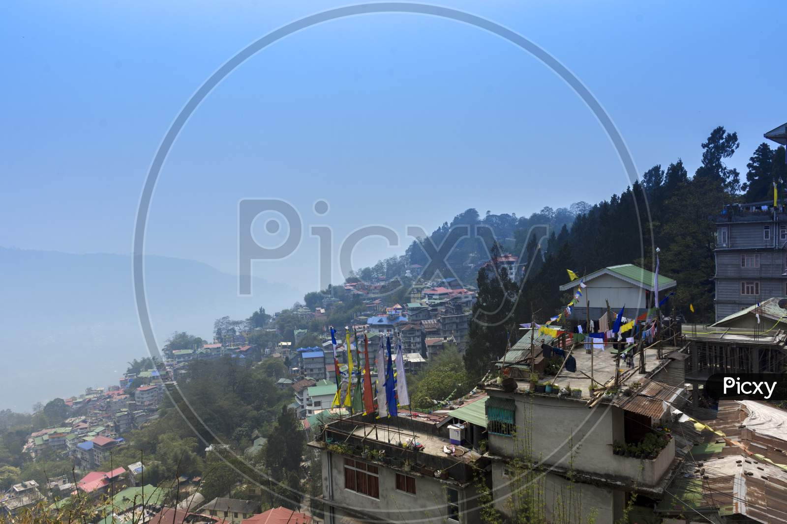 Landscape Of Beautiful Gangtok The Capital City Of Sikkim.