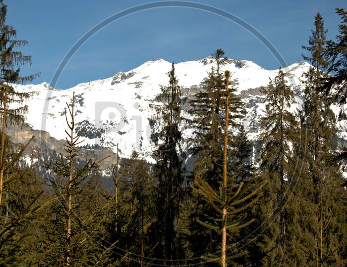 Snow Covered Alps Near Flims In Switzerland 20.2.2021