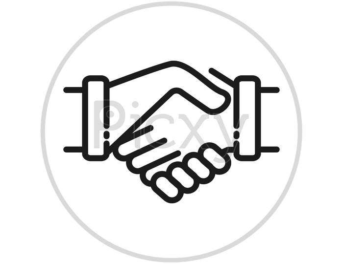 Handshake icon on a white background, isolated vector illustration eps.