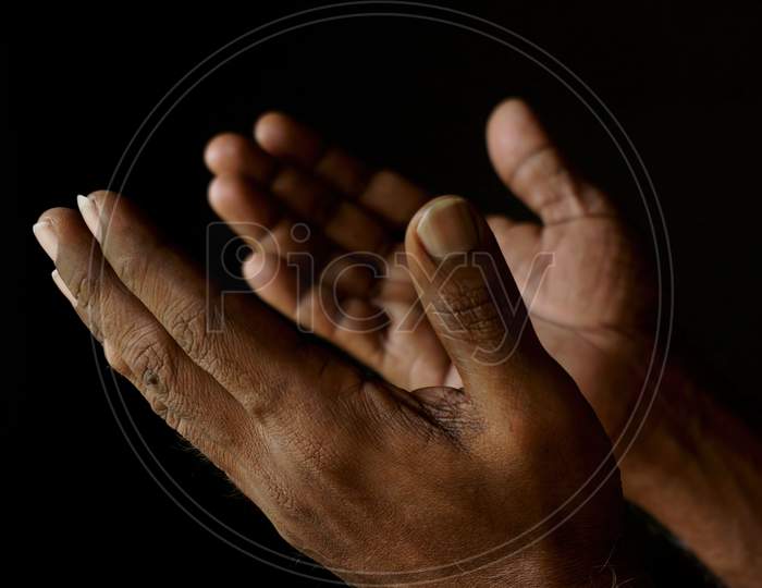 Praying Hands Of Indian Catholic Man