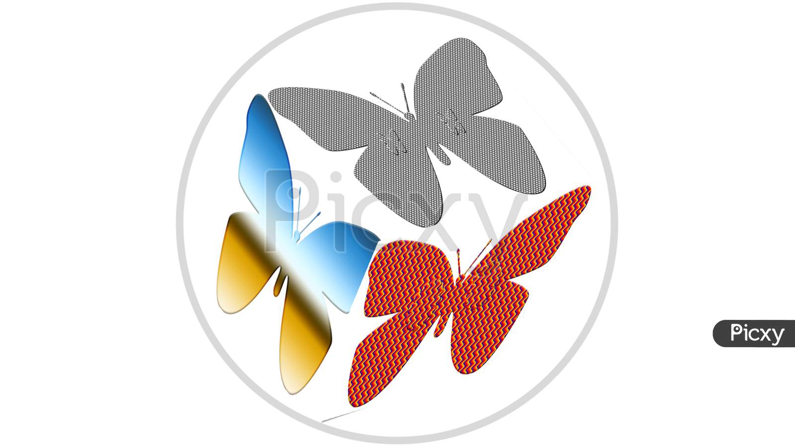 3 types 3d effect butterfly