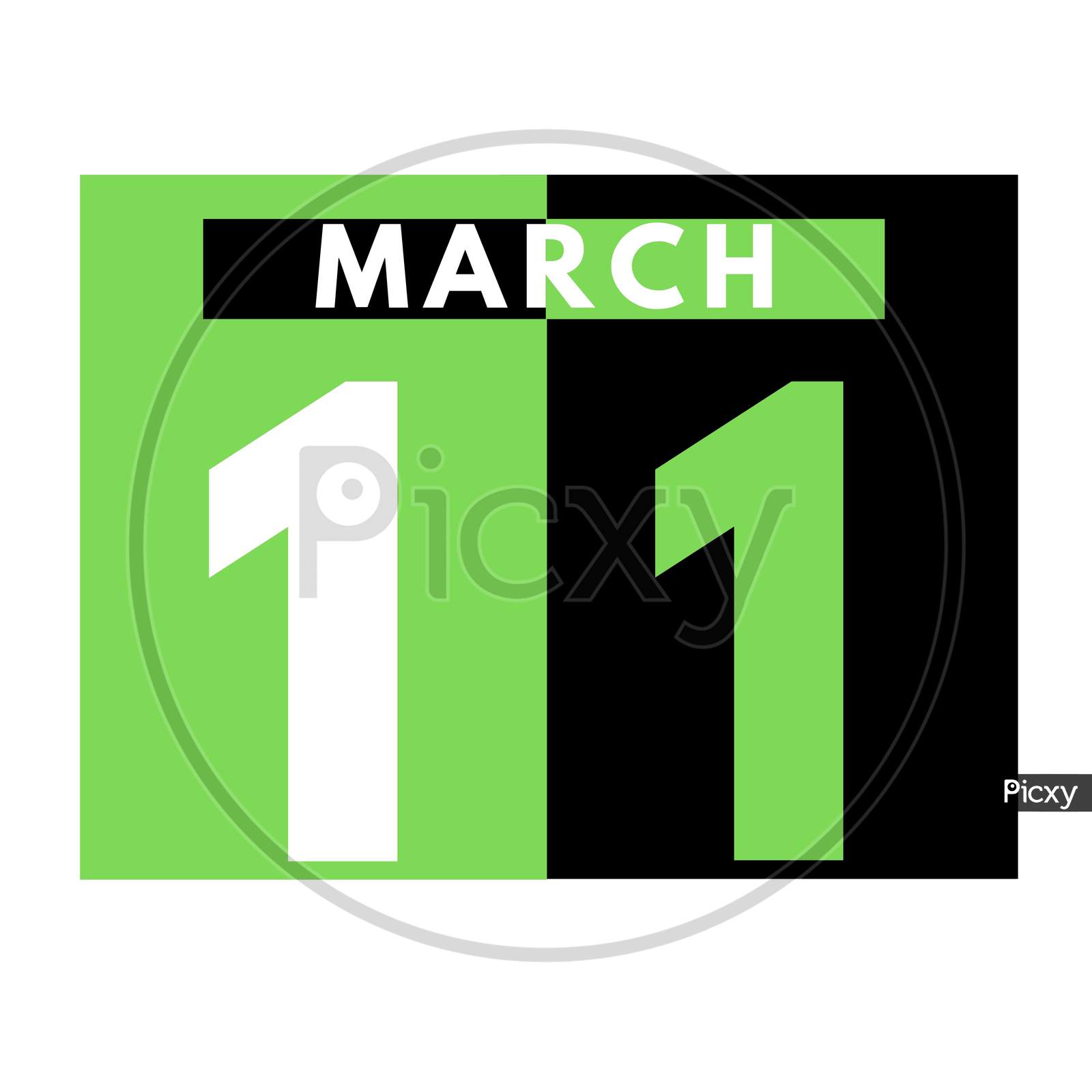 March 11 . Flat Daily Calendar Icon .Date ,Day, Month .Calendar For The Month Of March