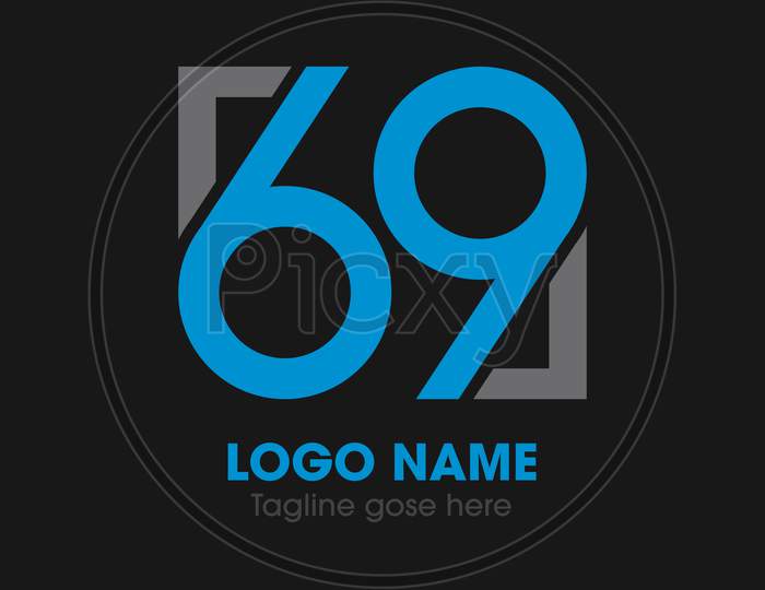 simple logo design 69 letter monogram logo template bold.