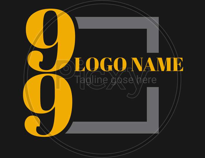 simple logo design 99 letter monogram logo template bold.