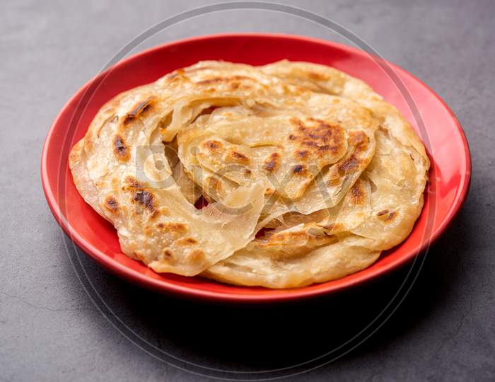 Indian Flatbread Called Laccha Paratha, Made Up Of Layers Using Wheat Flour Or Maida