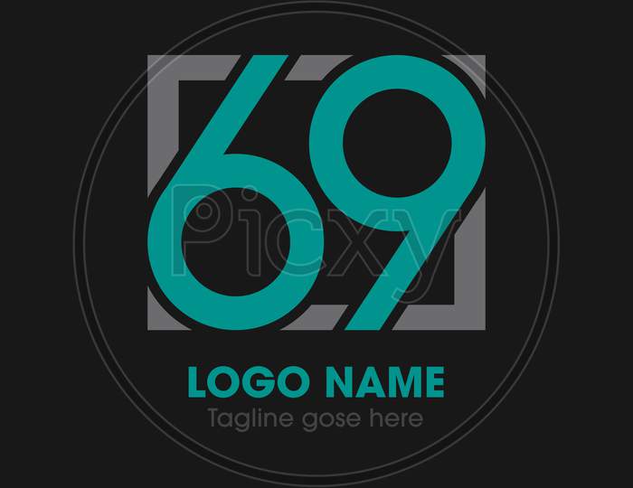 simple logo design 69 letter monogram logo template bold.