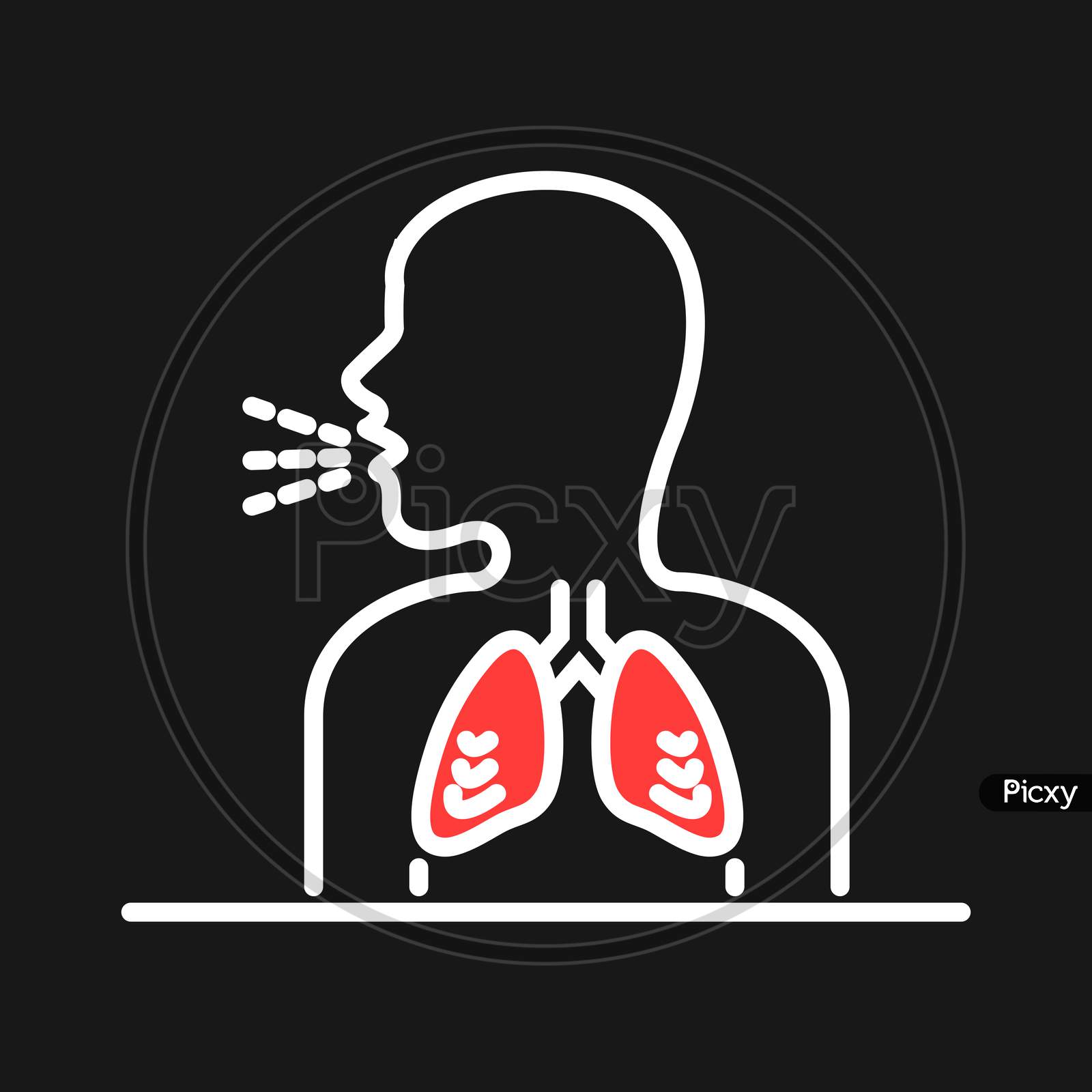 Image of Breathing vector icon. Having breath difficulties. Health Care ...