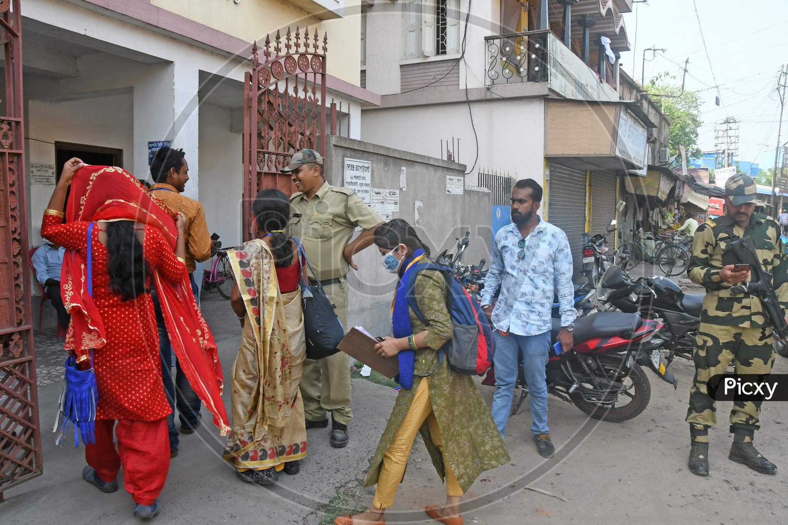 Election Commission officials escorted by the Central Forces were seen visiting door to door to help elderly citizens exercising their voting rights across the 8 Assembly Constituencies in Purba Bardhaman District