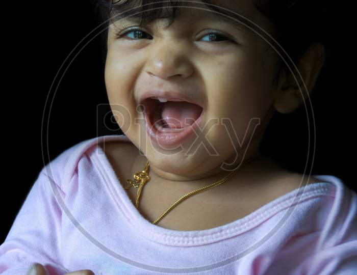 Portrait Of One-Year-Old Indian Baby Girl