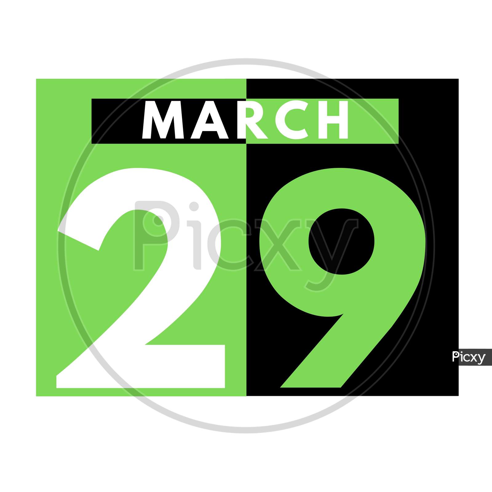 March 29 . Flat Daily Calendar Icon .Date ,Day, Month .Calendar For The Month Of March