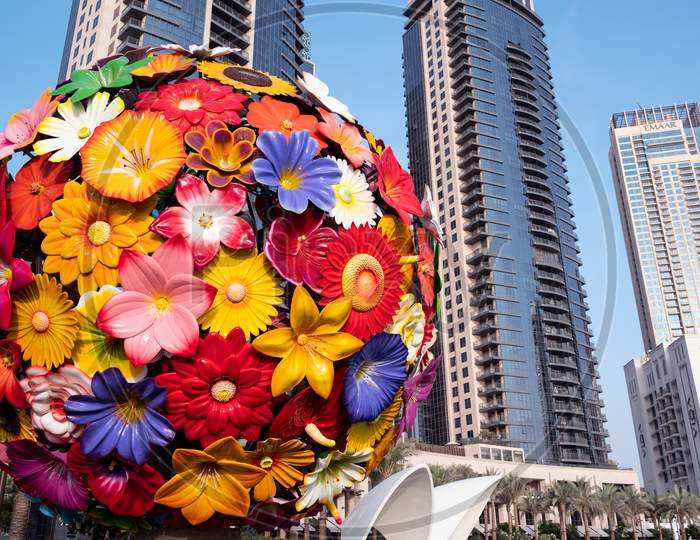 12Th March 2021,Dubai,Uae. Dubai Creek Harbor Skyline With Colorful Structures, Promenade ,Hotels And Residences Captured At The Dubai Creek Harbor, Ras Al Khor, Dubai , Uae.