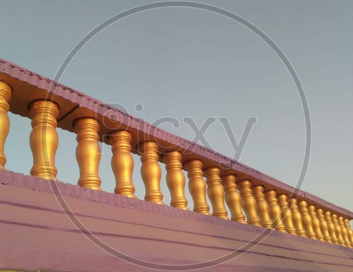 Golden roof pillars