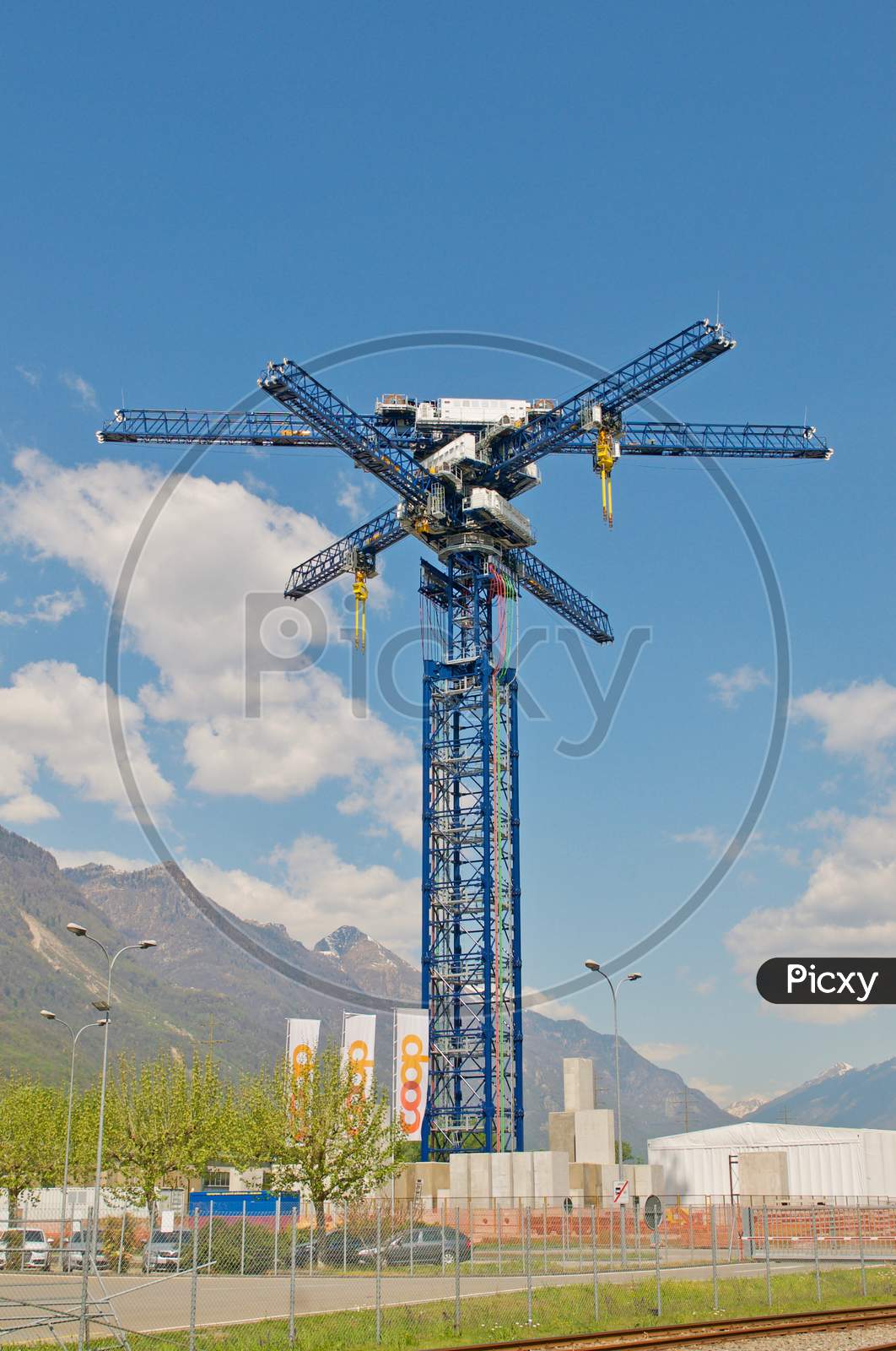 Energy Vault Tower Multi Crane Located In Switzerland