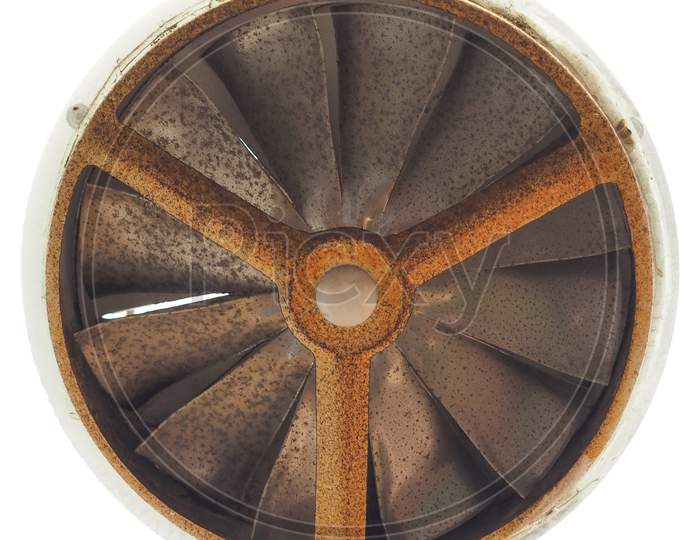 Rusty Old Fan Isolated