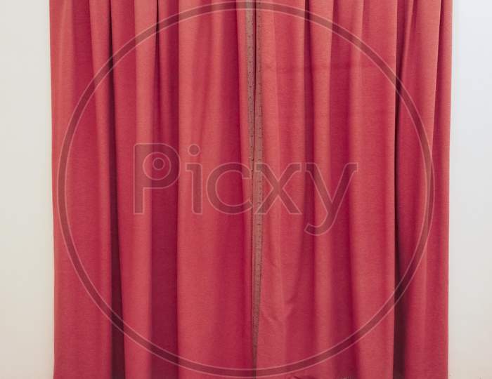 Red Curtain Fabric Background