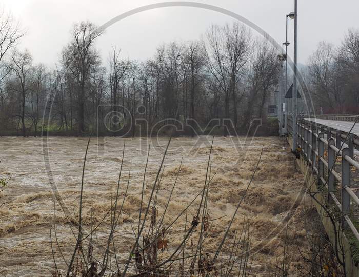 River Po Flood In Turin