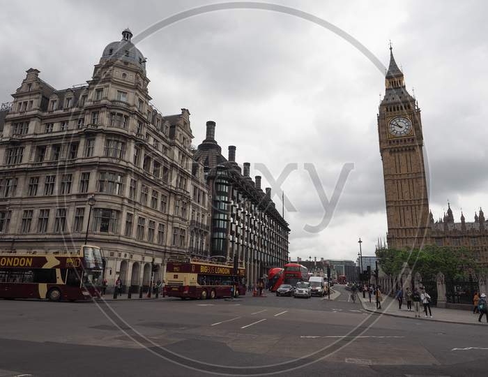 London, Uk - Circa June 2017: Houses Of Parliament Aka Westminster Palace Seen From Parliament Square