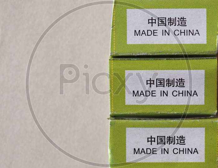 Made In China Label With Copy Space