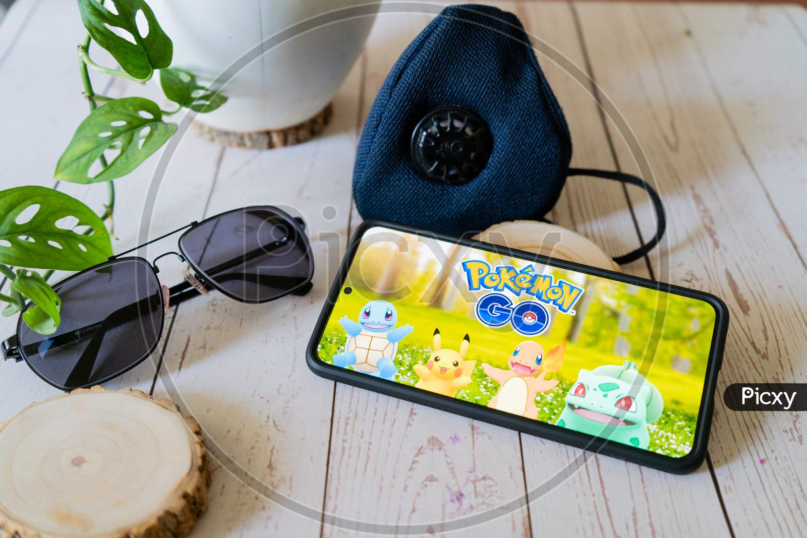 Image of Famous Augmented Reality Virtual Game Pokemon Go Playing On A ...