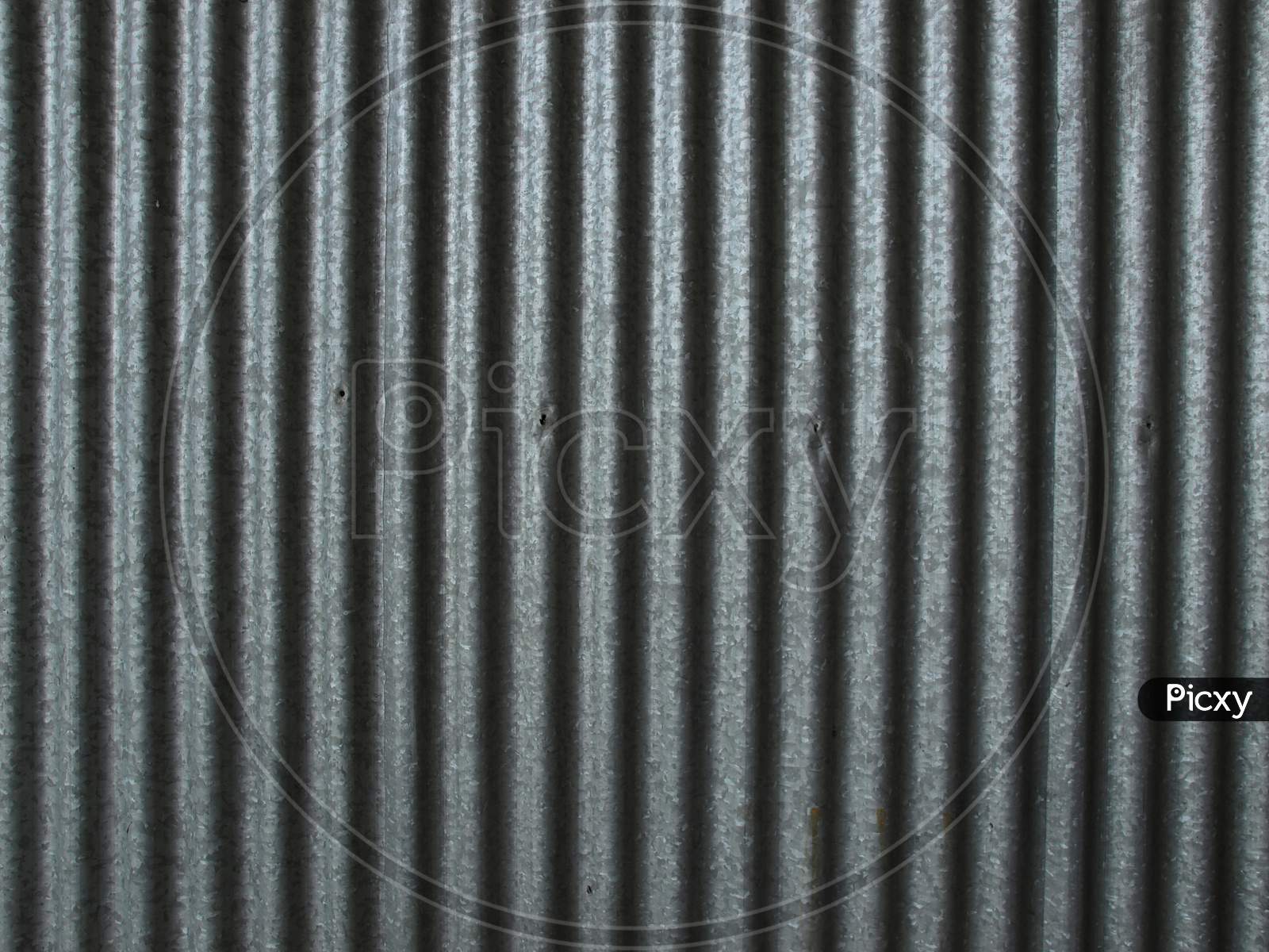Grey Corrugated Steel Texture Background