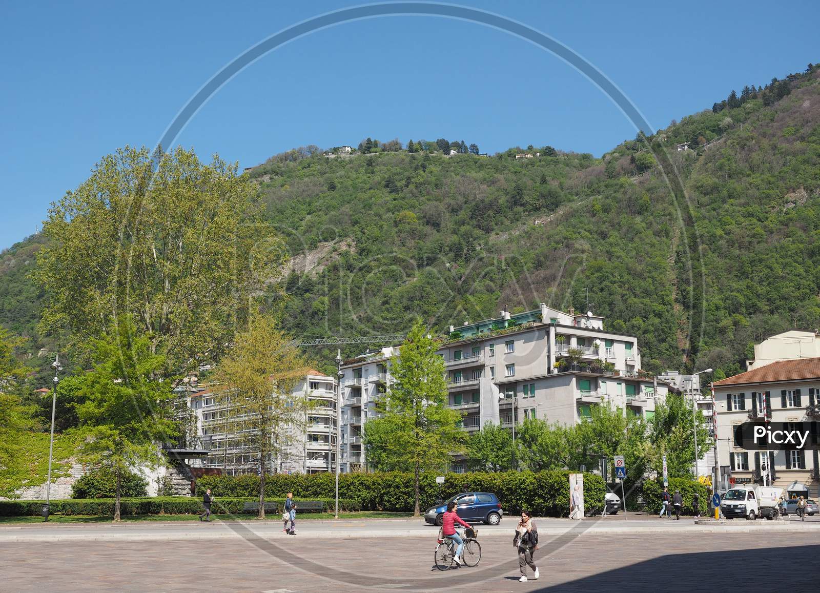 Image of Como, Italy - Circa April 2017: View Of The City Centre ...