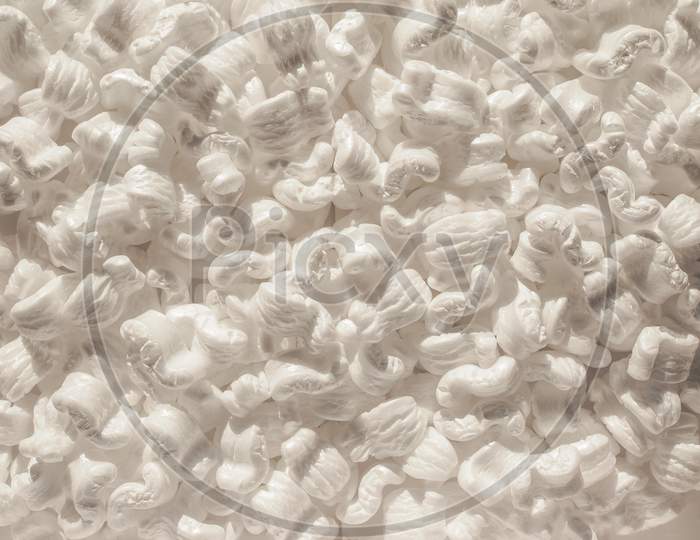 White Polystyrene Beads Background