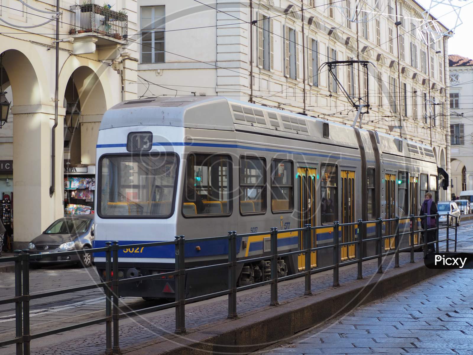 Turin, Italy - Circa January 2018: Tramway Train For Public Transport