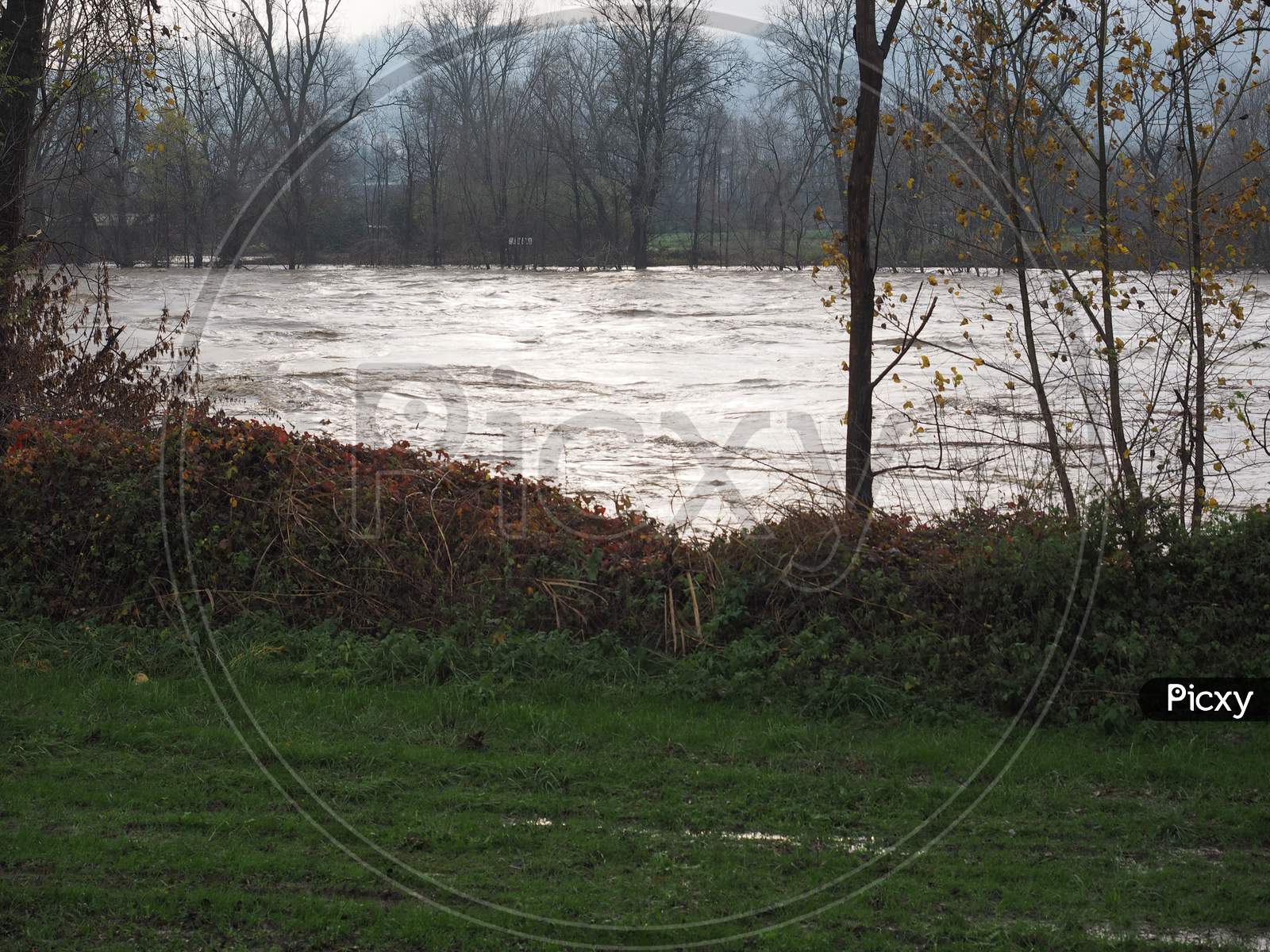 River Po Flood In Turin