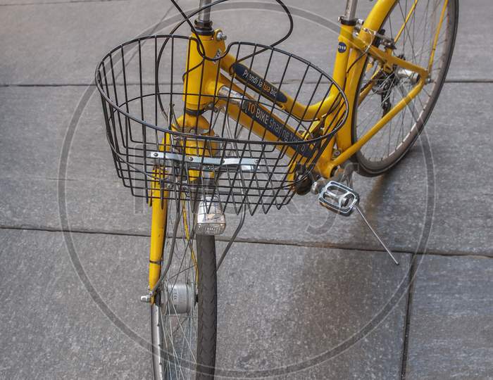 Turin, Italy - April 09, 2014: A Docking Station For The Cycle Hire Network