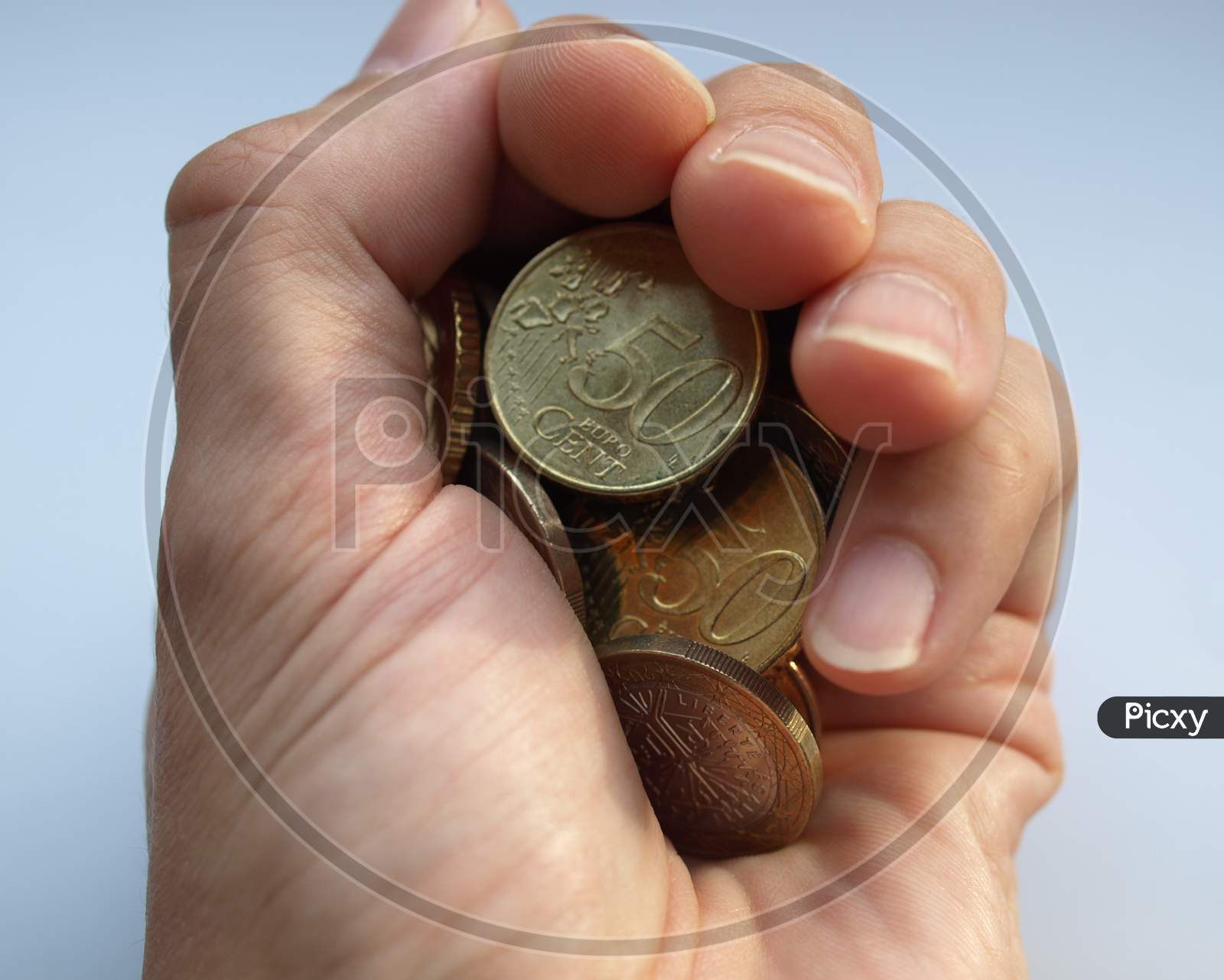 Hand With Euro Coins, European Union