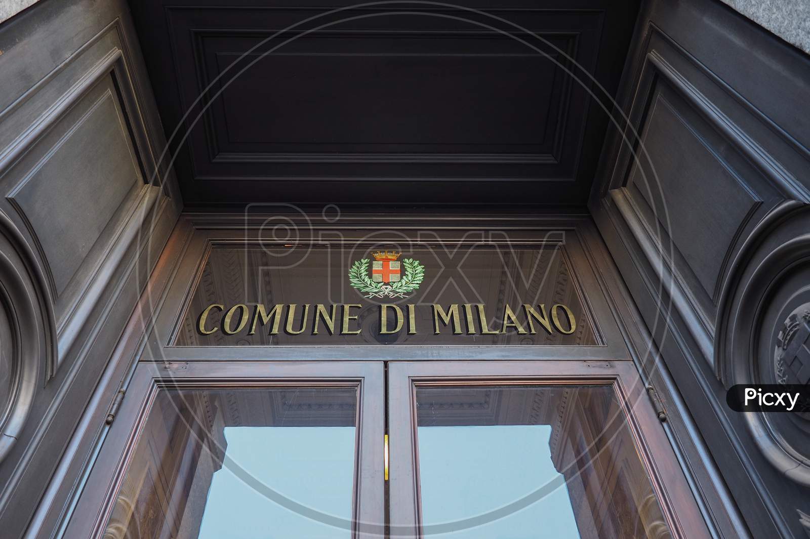 Image of Milan, Italy Circa January 2017 Comune Di Milano (Meaning